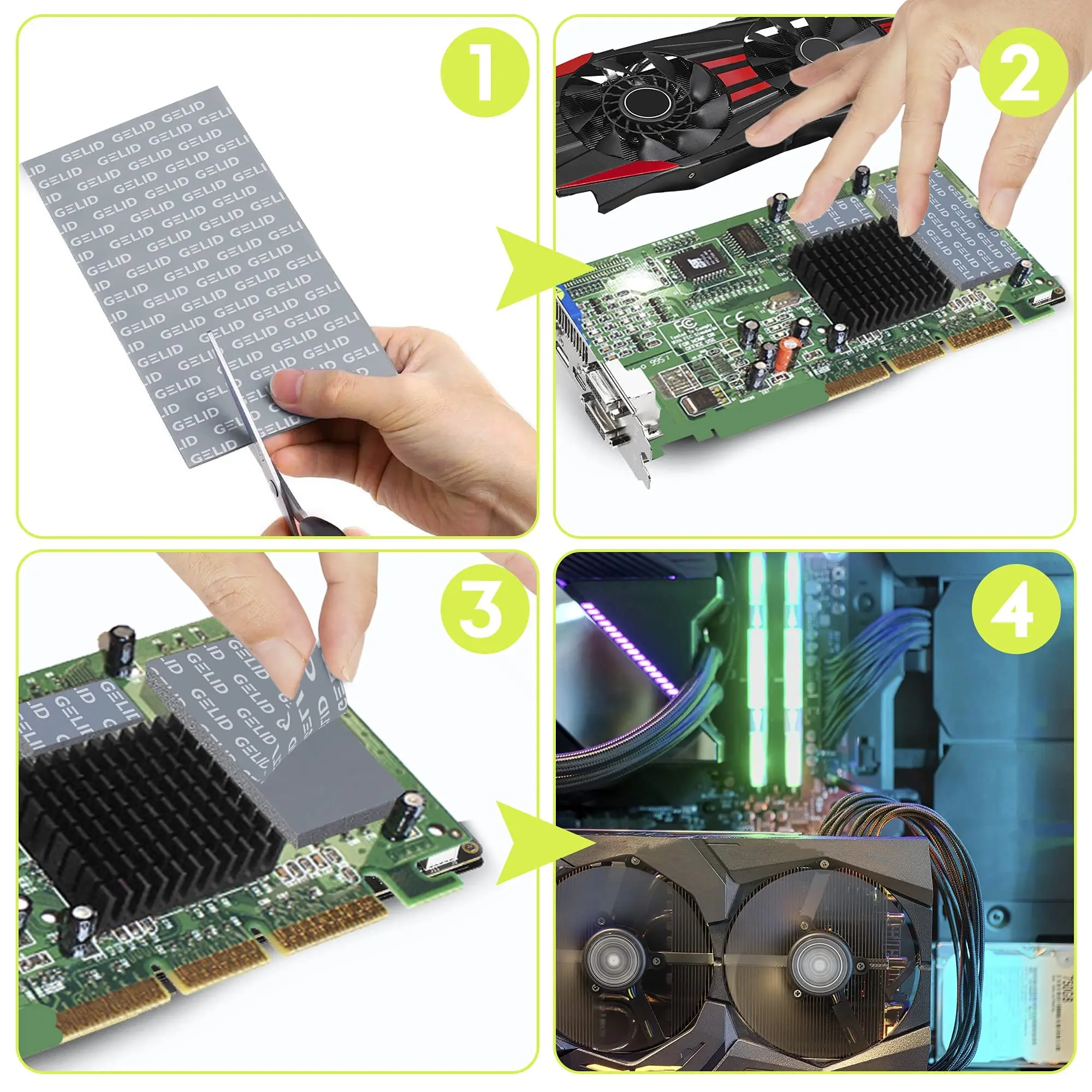 Almofada Térmica Gelid-silicone para Placa Gráfica Cpu Gpu Placa-mãe Alto Desempenho Dissipação de Calor Multi-tamanho 12w - Imagem 6