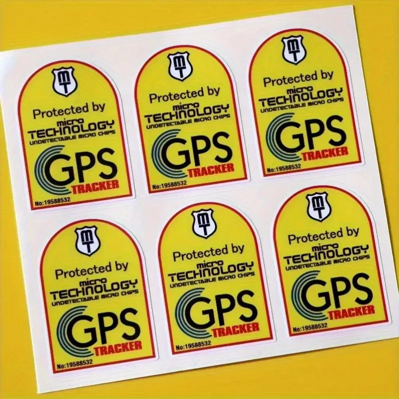 6개/세트 GPS 추적기 경고 스티커 데칼 자전거 노트북 휴대폰 케이스 보안 애호가 선물 스티커