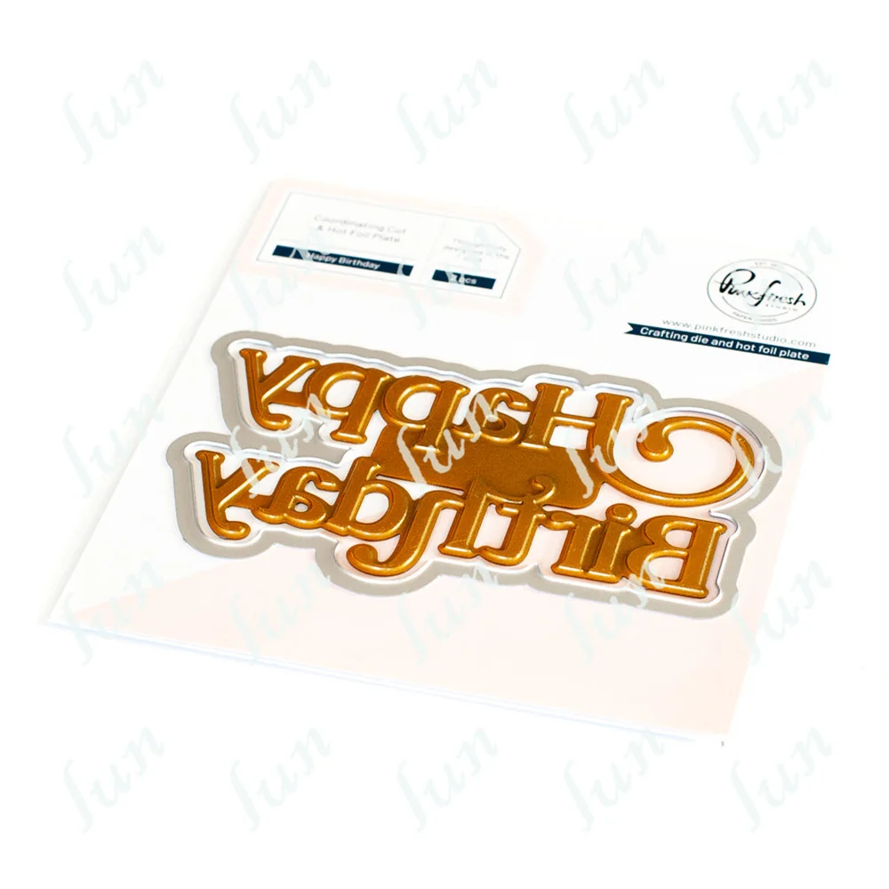 

New Hot Foil Plates Happy Birthday Words Mold for Diy Scrapbooking Cuts Stencils Photo Album Decoration Embossed Folder Template