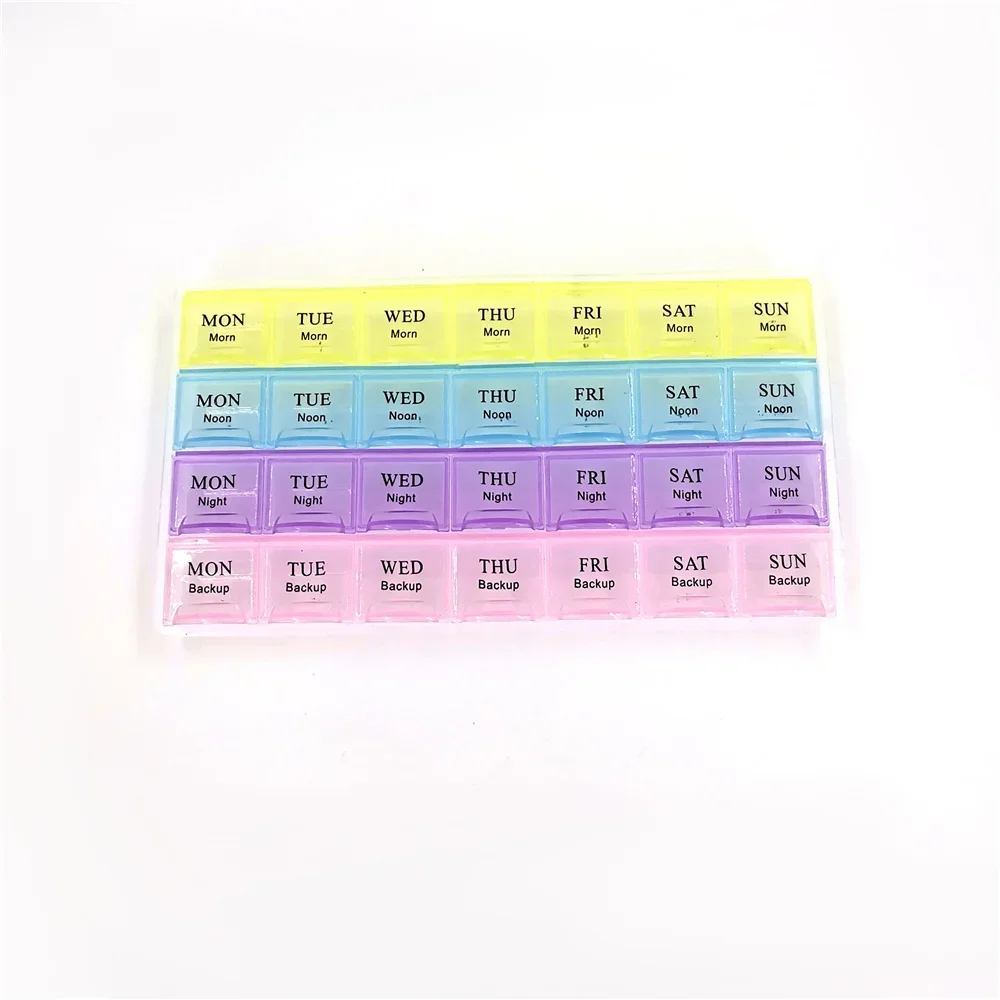 Weekly Pill Organizer Box with Multiple Compartments and Secure Storage