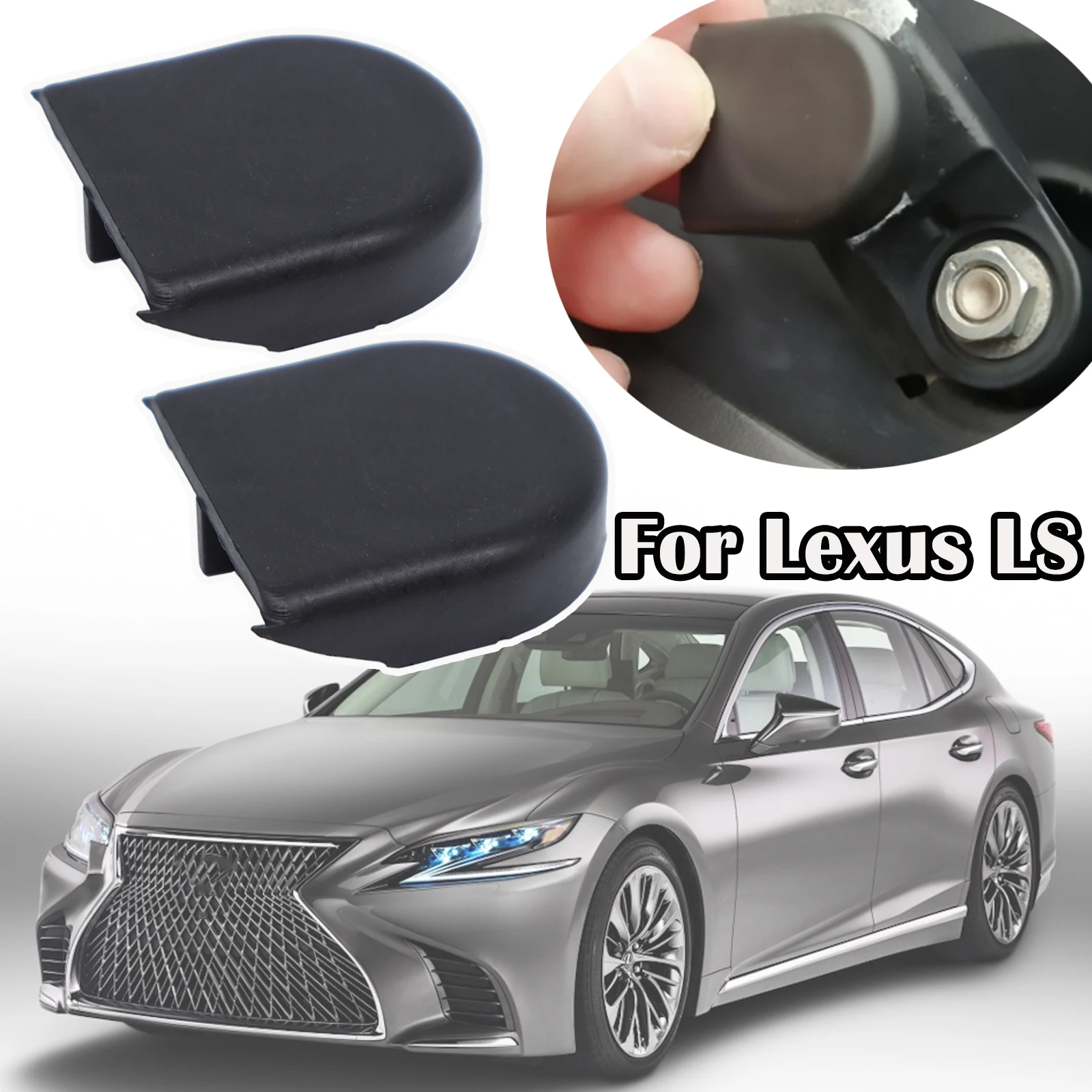 

For Lexus LS 350/500h LX 450d/570 NX 200t/300h RC300h RX 200t/270/300/350/450h Car Front Wiper Arm Blade Nut Cap Bolt Cover