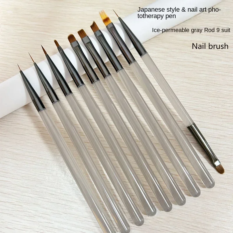 9PCS UV Gel Nail Brush Liner DIY Painting Pen Manicure Acrylic Drawing Brush for Nail Art Design Nails Tip Display Painting Tool 2