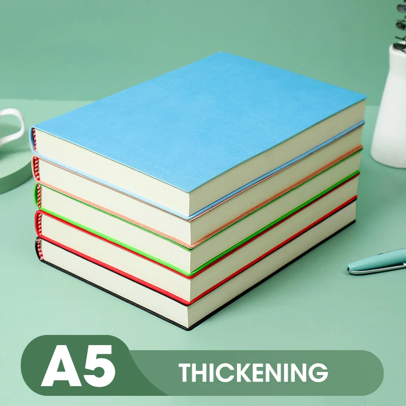 A5 Notebook Thick Notebook Thickened Large Notebook Soft Leather Horizontal Line Diary Blank Notebook Stationery 180 Sheets/Book 2