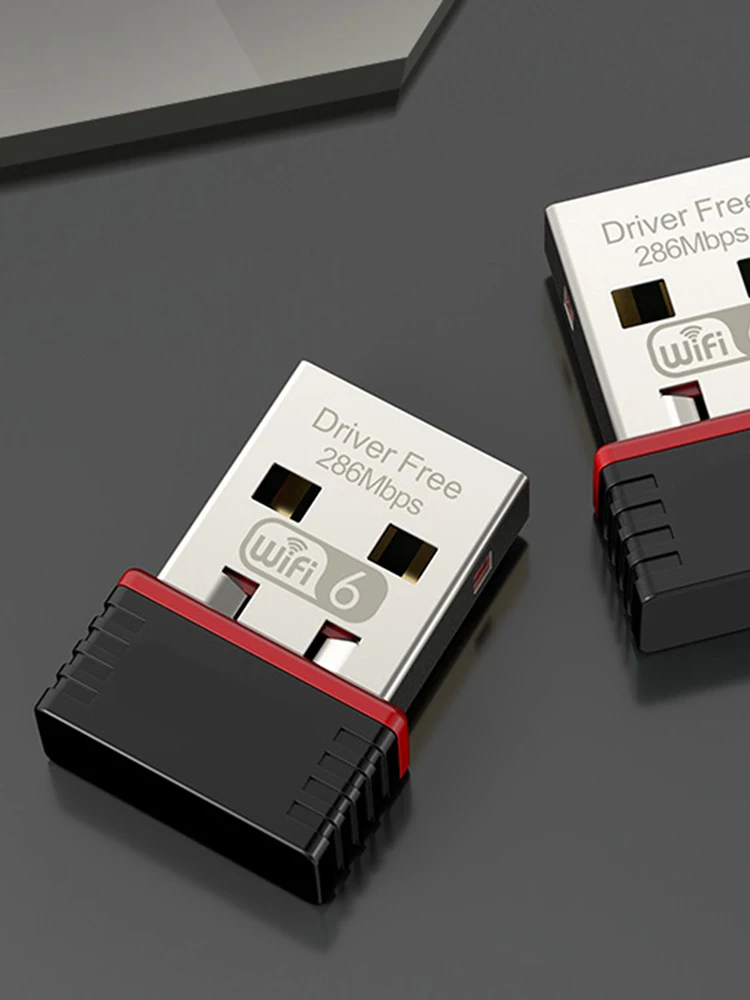 데스크탑 컴퓨터용 USB 어댑터 드라이버 프리 USB 네트워크 어댑터, 무선 네트워크 카드, AX 프로토콜, 고속 USB 2.4GHz, 286Mbps