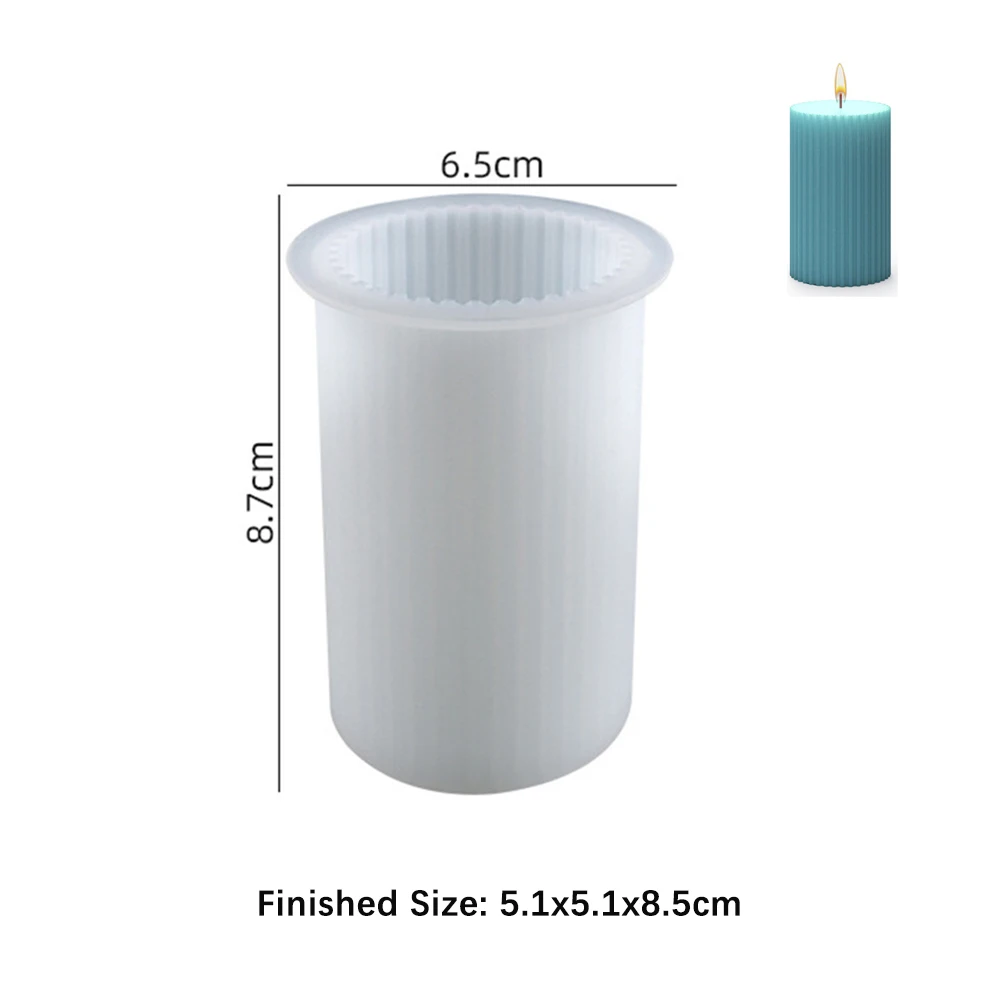 Zylinderform Kerze Silikonform 3D DIY Cented Kerze Seifenform Handwerk Geschenkherstellung Gips Harz Wachs hausgemachte Dekoration – Detail 9