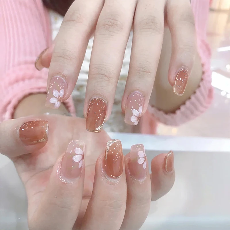 1Pcs 실리콘 네일 아트 몰드 꽃 프랑스 스타일 다섯 꽃잎 꽃 3D 릴리프 네일 템플릿 네일 아트 장식 매니큐어 도구
