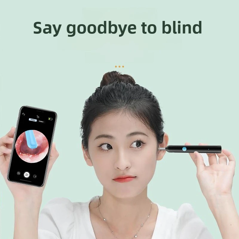 새로운 스마트 비주얼 이어 스틱 흑백 검 이경 내시경 왁스 제거 도구 Earpick 미니 카메라 건강 관리 귀 청소기
