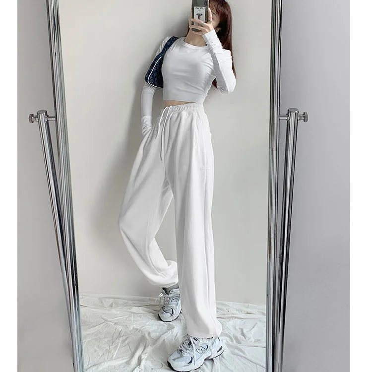 gloria vanderbilt capris Gray Jogging Sweatpants Women Baggy Korean Style Sports Pants Oversize Harajuku Joggers Streetwear Casual Trousers 2021 cigarette pants Pants & Capris