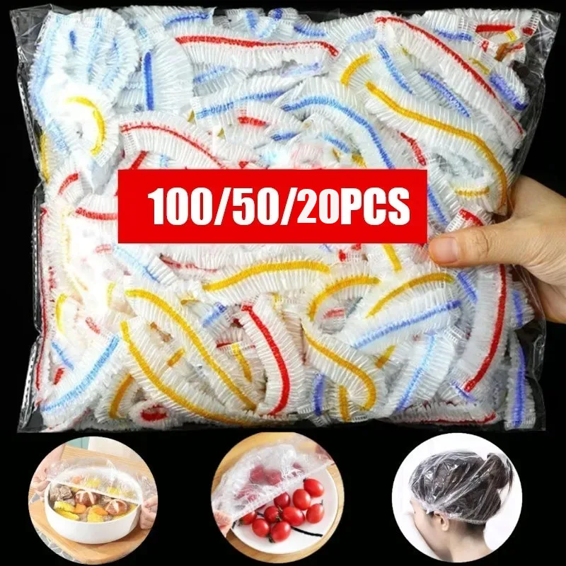

Disposable Plastic Food Cover Bags Kitchen Storage Organization Elastic Fresh Food Cover Food Grade Stretch Wrap Bowl Dish Cover