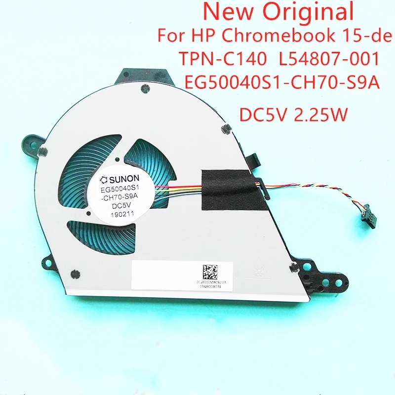 

New Original Laptop CPU Cooling Fan For HP Chromebook 15-de TPN-C140 fan L54807-001 EG50040S1-CH70-S9A DC5V 2.25W