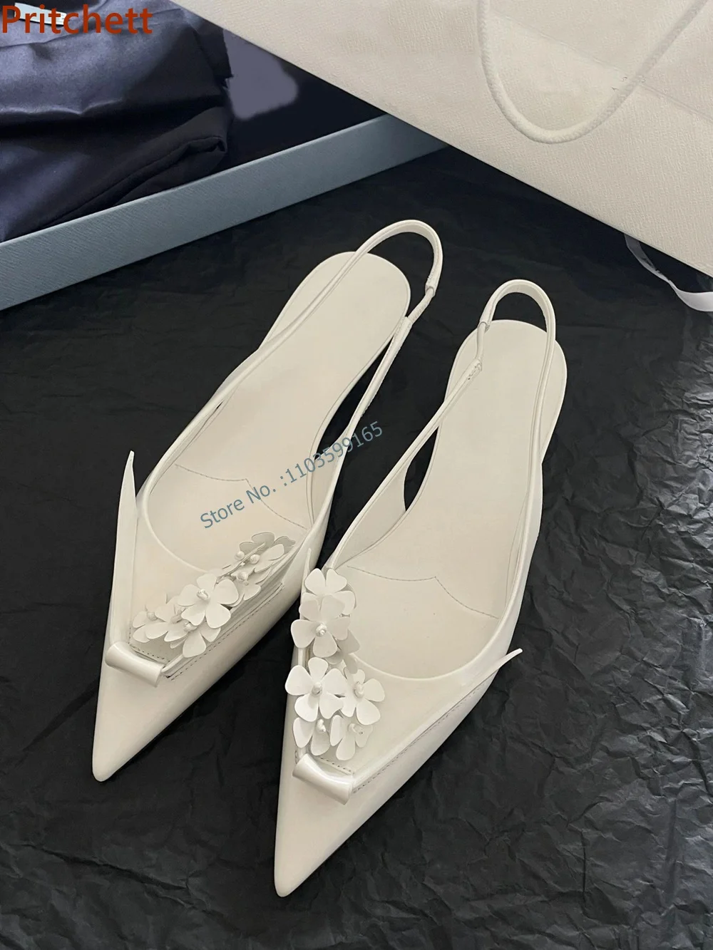 

Однотонные сандалии с цветочным принтом в стиле оригами, с острым носком, на каблуке-шпильке, с котенком, без застежки, белые туфли-лодочки, летняя элегантная выразительная Классическая обувь
