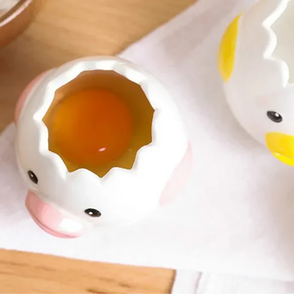 Egg White Separator Cute Cartoon Model Kitchen Accessories Easy Separation Egg Whites and Yolks Ceramics Cooking Kitchen Tool egg separator