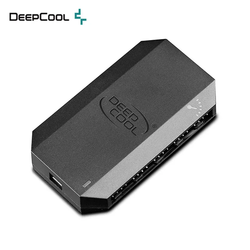 

DEEPCOOL FH-10 1to10 fan hub SATA power supply supports 4PIN PWM temperature control fan with LED indicator installation sticker