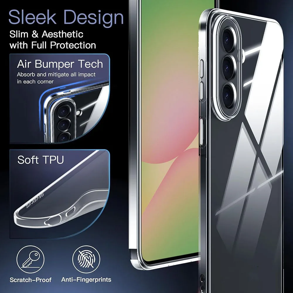 Transparent Silicone Protective Case for Samsung Galaxy - Clear Coque Cover