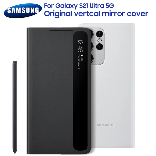 オリジナル垂直ミラークリアビューインテリジェント電話ケースS21超5