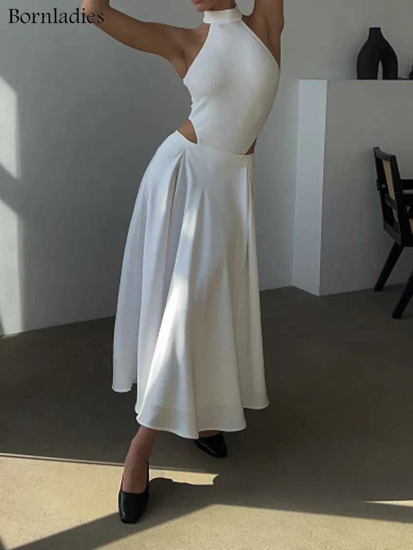 Bornladies Elegant Satin Loose Women Skirt 2025 High Waist Maxi Skirts Streetwear Classic Long Skirt Fashion Female Black Skirt