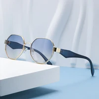 Trendy Polygon Metal Frame Men Sunglasses for Driving