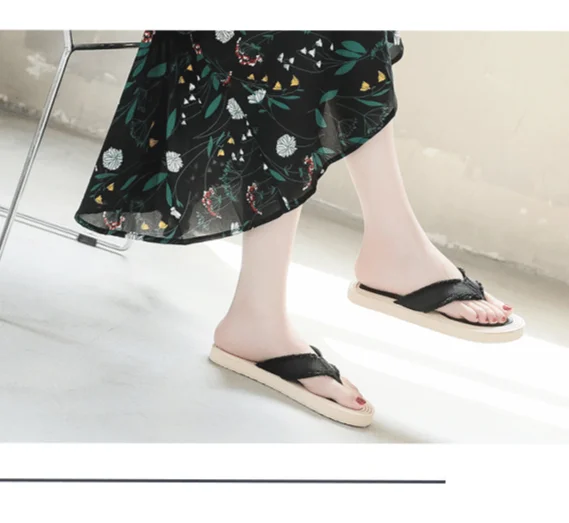 2024 New Trendy Flat Bottom Seaside Casual Flip flops with Rubber soles for Tourism Outwear Slippers_voghion.com