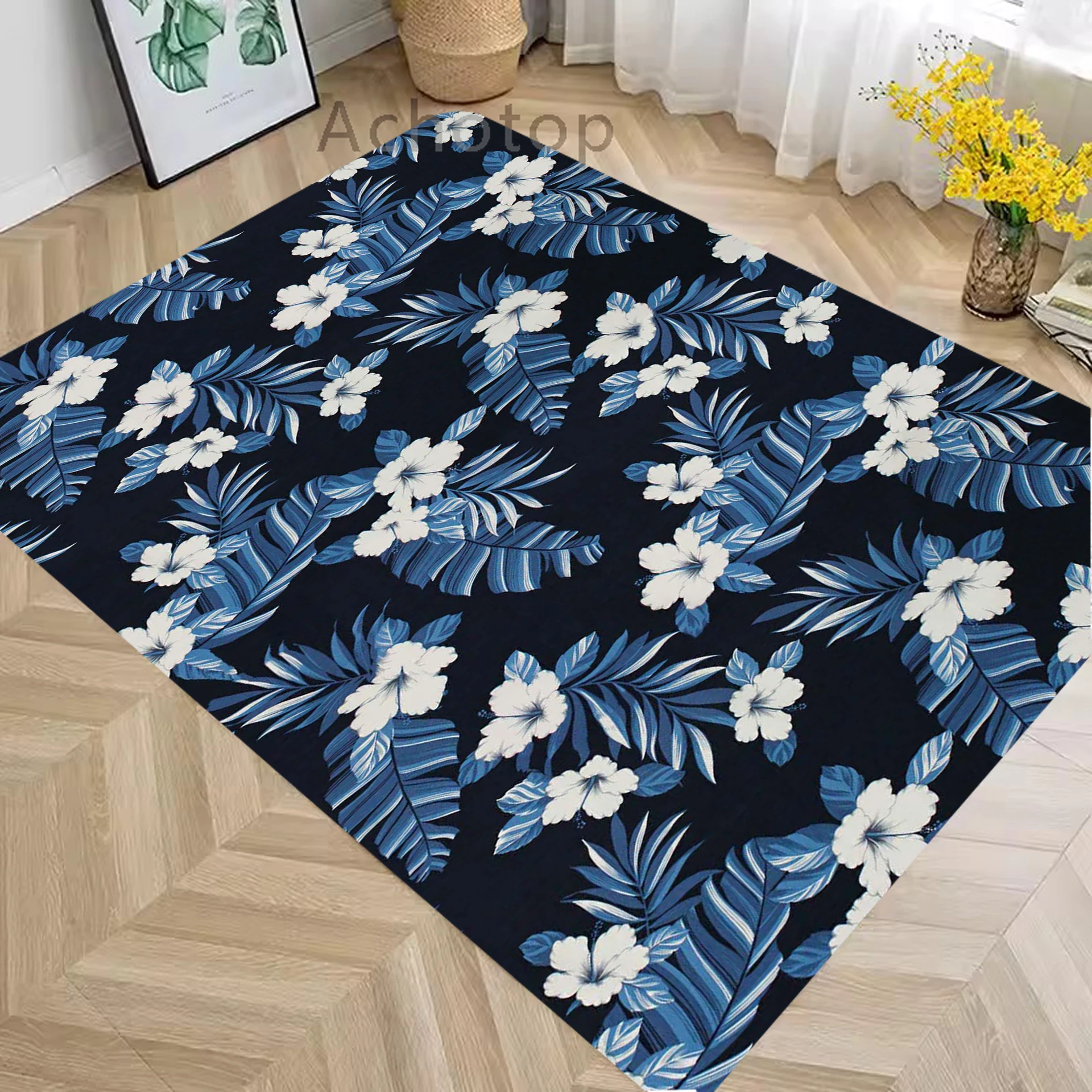 

Diatom Living Room Floor Mat Flower Area Rug Living Room Non-slip Entrance Door Mat Sofa Table Carpets Bedroom Rug Anti-SlipMat