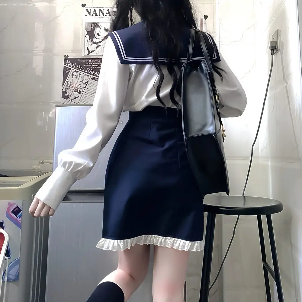 Korean Uniform Hot Girl College Style Jk Bag Hip Skirt Sailor Suit Jkuniform School Uniform Cosplay School Girl Japanese Fashion