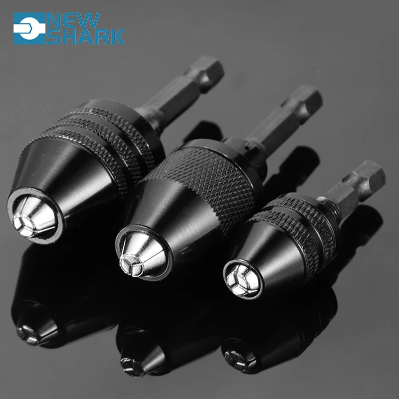 0.3mm-8.0mm Drill Chuck Keyless Screwdriver Impact Driver Adaptor Electric Micro Motor Clamp Mini Chucks Fixture Hex Shank Bits