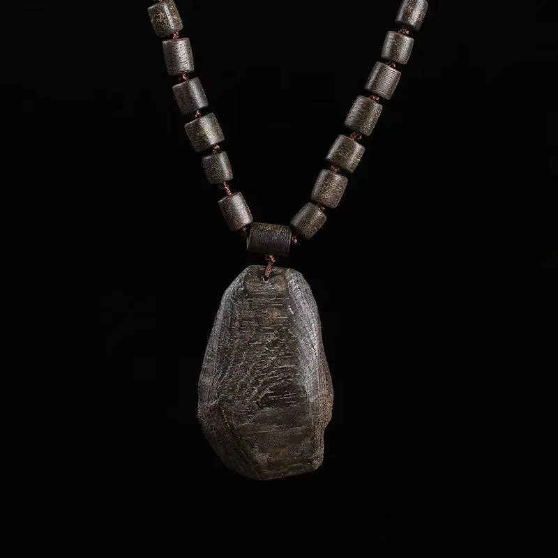 Vietnam Nha Trang Agarwood Bracelet with Shape Black Oil Old Materials Burl Insect Leakage Pendant Submerged Type Orname 2