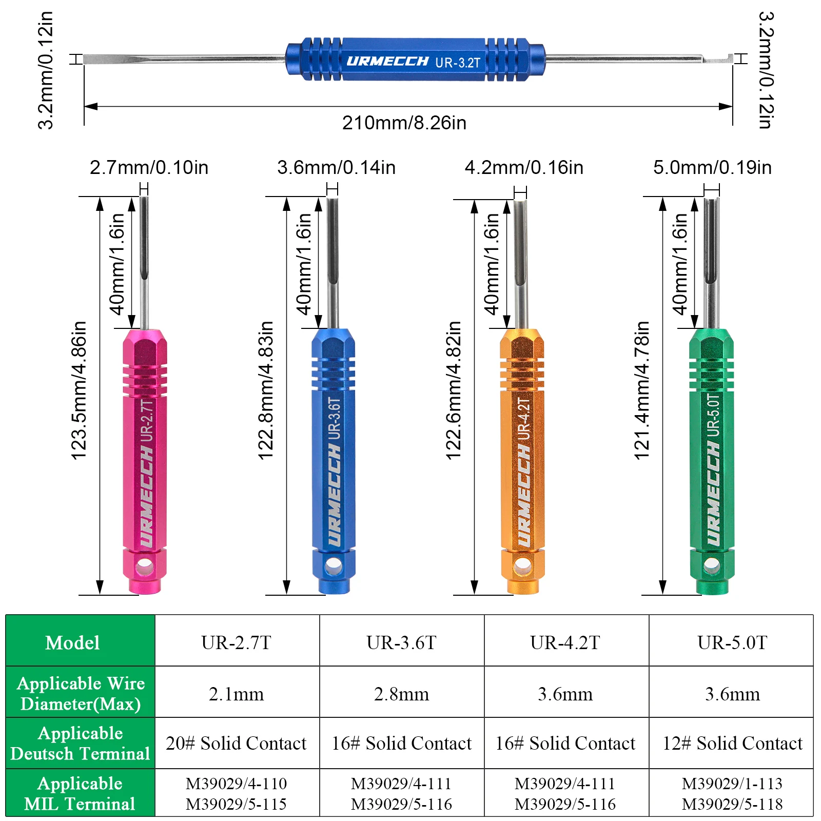 Car Terminal Tools Pin Removal Tool Terminal Release Tool Kit Deutsch DT DTM DTP and HD Series Connectors