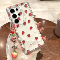 Custodia per telefono con fragole e pizzo carino