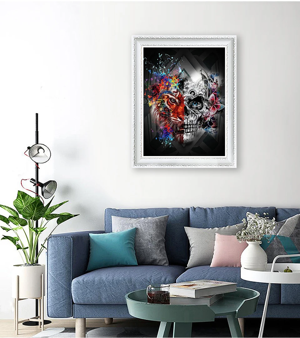 5D Diamond Painting Skull Lion Embroidery Cross Stitch Decoration Full Square Diamond Mosaic