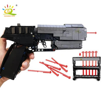 HUIQIBAO 431Pcs Wandering Earth DIY Cap Pistol Signal Model Building Blocks Tech Gun Educational Shooting Game Bricks Toys Kid