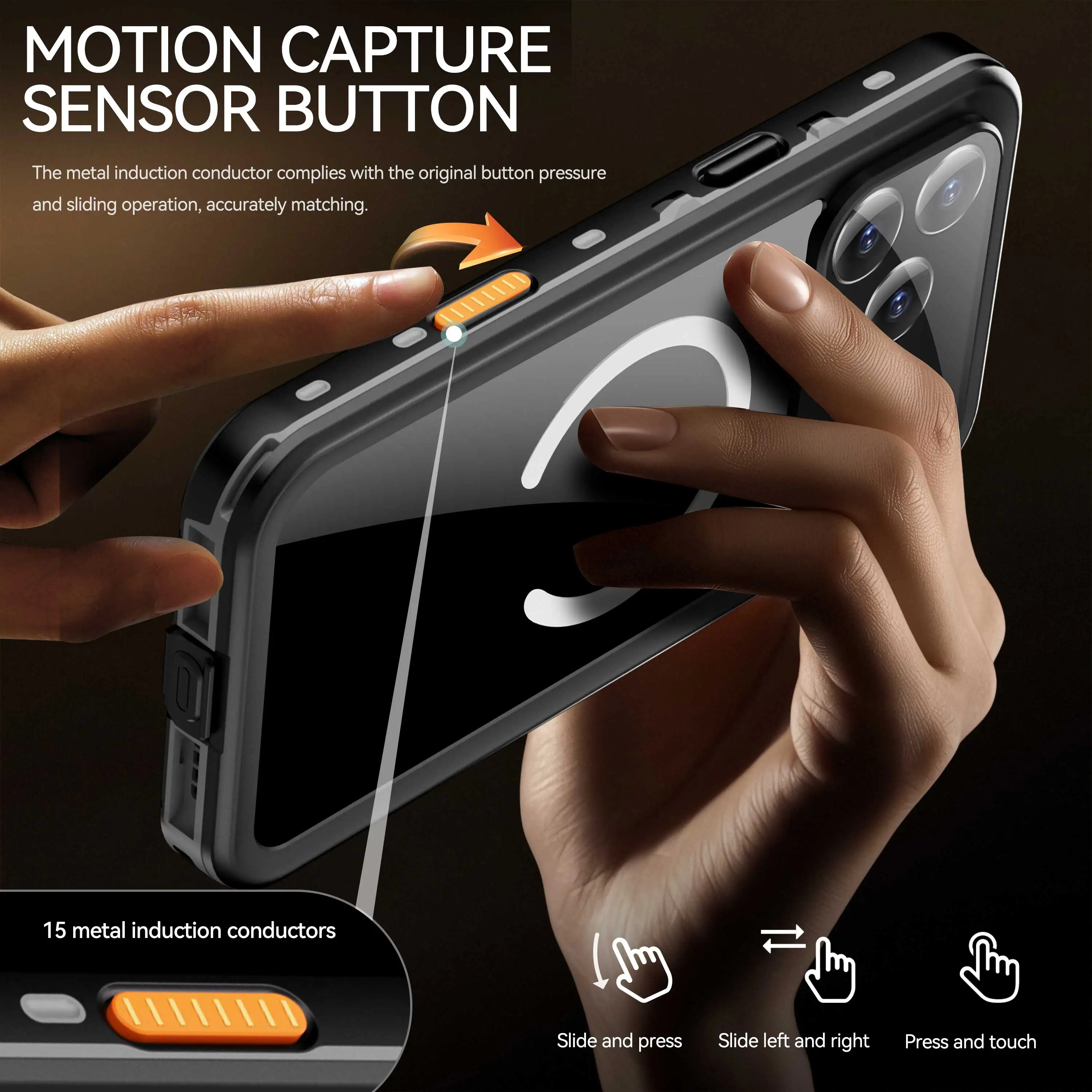 Waterproof IP68 Dustproof Full Body Magnetic Phone Case Cover