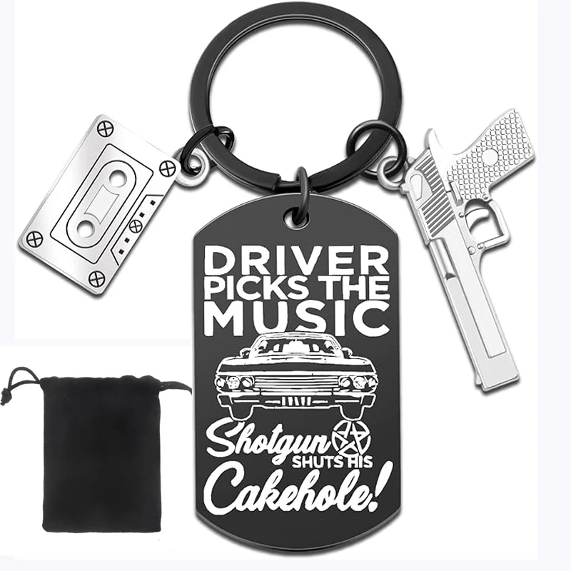 Supernatural Fan-Schlüsselanhänger, TV-Merchandise, Schlüsselanhänger für Damen und Herren, Musikliebhaber, beste Freundin, Kollegen, Fahrer-Picks, Abschluss-Schlüsselanhänger