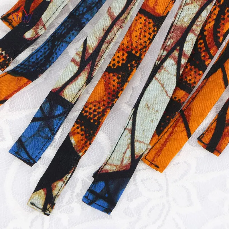 Hot Sale jewelry Ankara Fabric Necklace Hypoallergenic Bib Jewelry Exotic Colors African Fringed Necklaces For Women WYA087