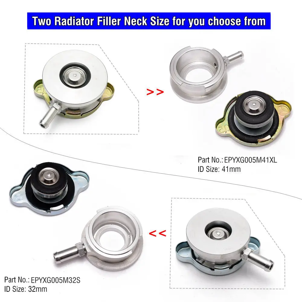 EPMAN Performance Aluminum Weld On Radiator Filler Neck coolant filler neck assembly 1.65