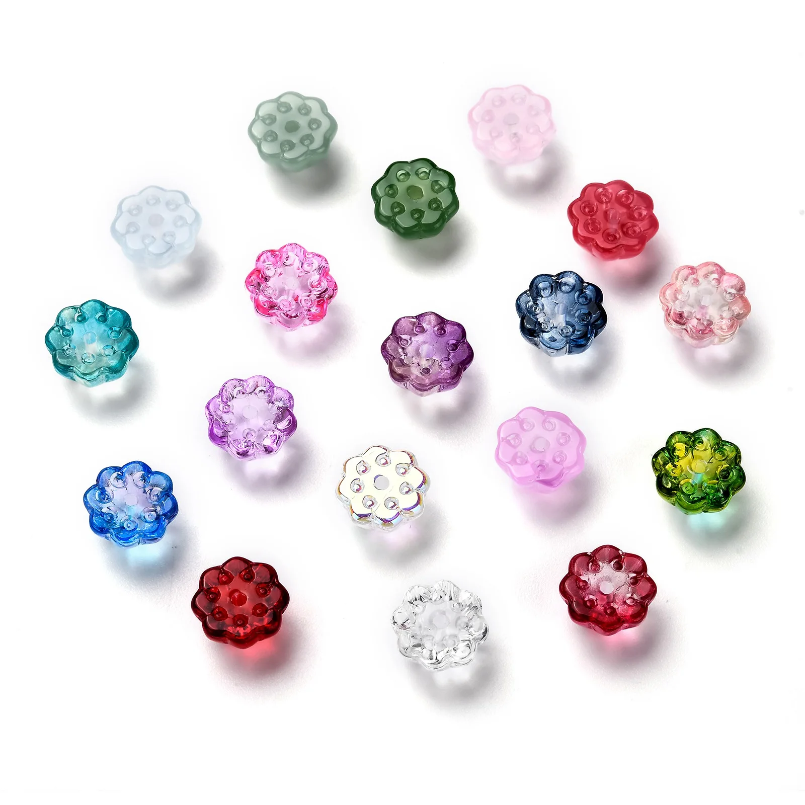 

200pcs Transparent Glass Lotus Pod Beads 10.5mm Crystal Glass Mini Seedpod Beads for Bracelet Necklace Earrings Jewelry Making