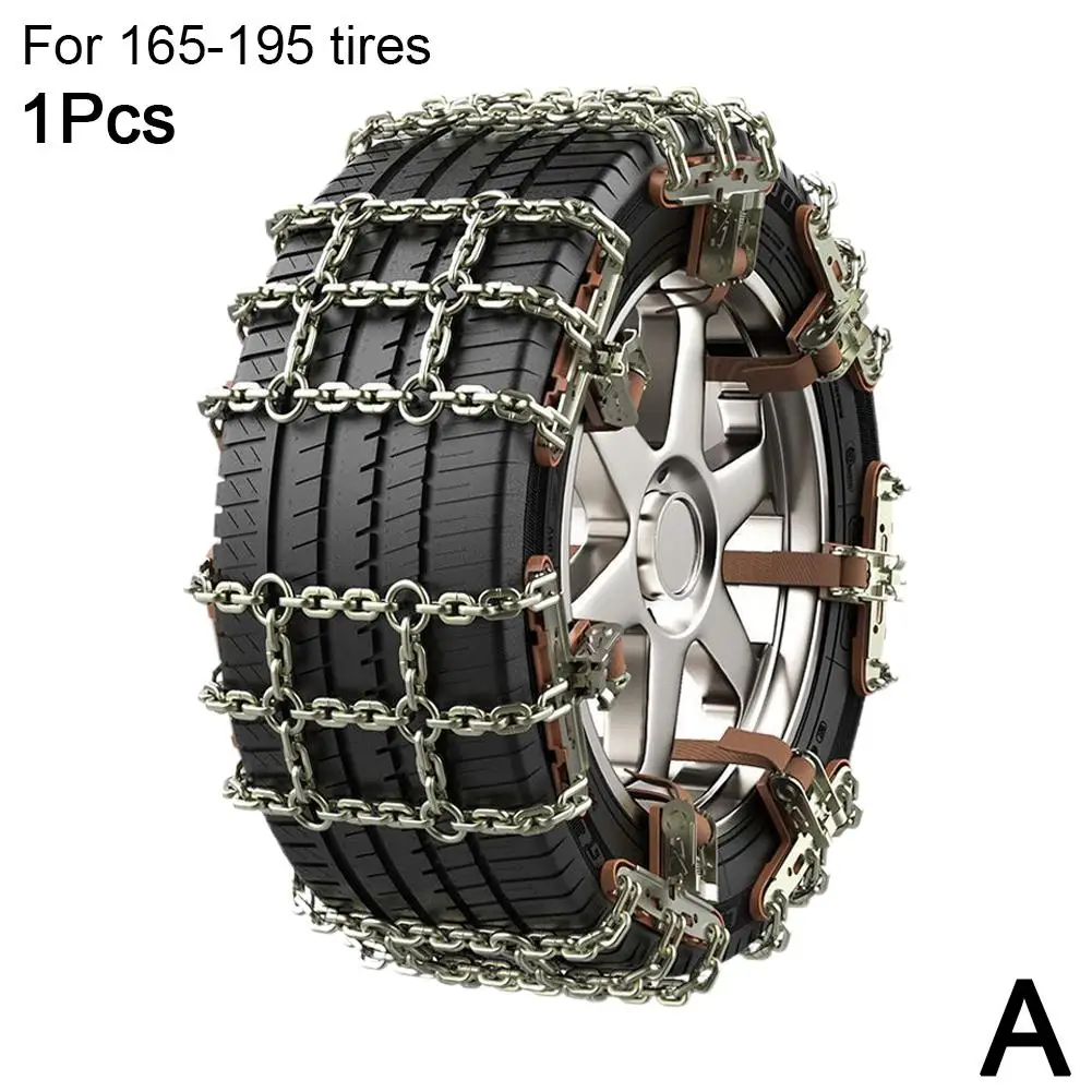 Car Tire Snow Chains Auto Tire Anti-skid Chain Snow Mud Sand Metal Anti-skid Chain 165-265mmm for Car SUV Tires N K7T0
