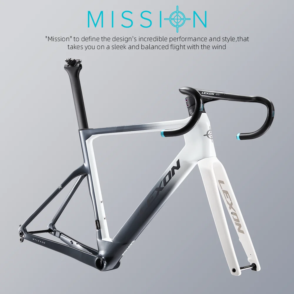 LEXONDiscBrakeCarbonRoadBikeFrameFullyHiddenCableLineCarbon