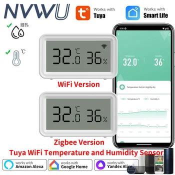 Tuya Zigbee/WiFi Temperature and Humidity Sensor Smart Life APP Remote Monitoring Home Work with Alexa Google Assistant 1