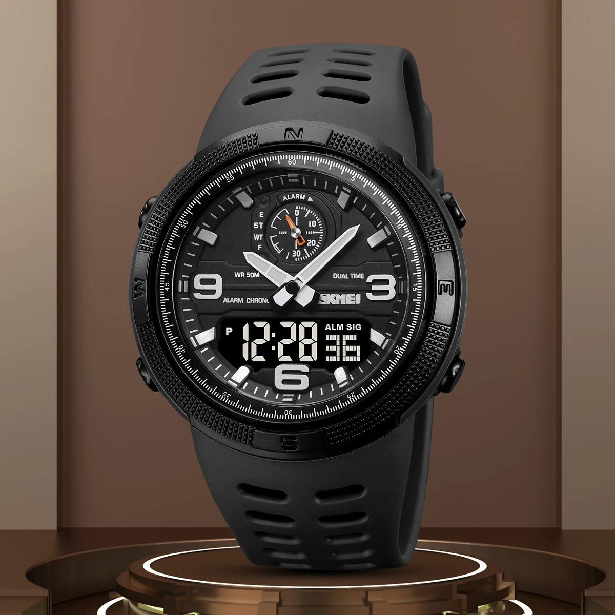 SKMEI 1655 Waterproof Sports Digital Watch - Dual Display Men's Electronic Wristwatch