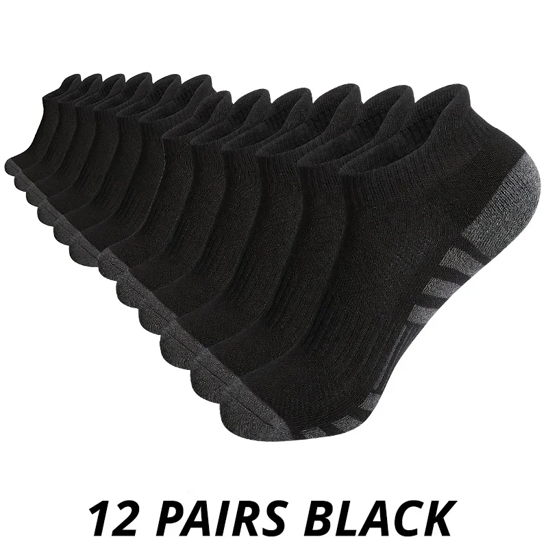 6/12 Paar Herren-Sportsocken aus atmungsaktivem Mesh, ganzjährig, einfarbig, niedrig geschnitten, lässige kurze Herrensocken – Detail 8