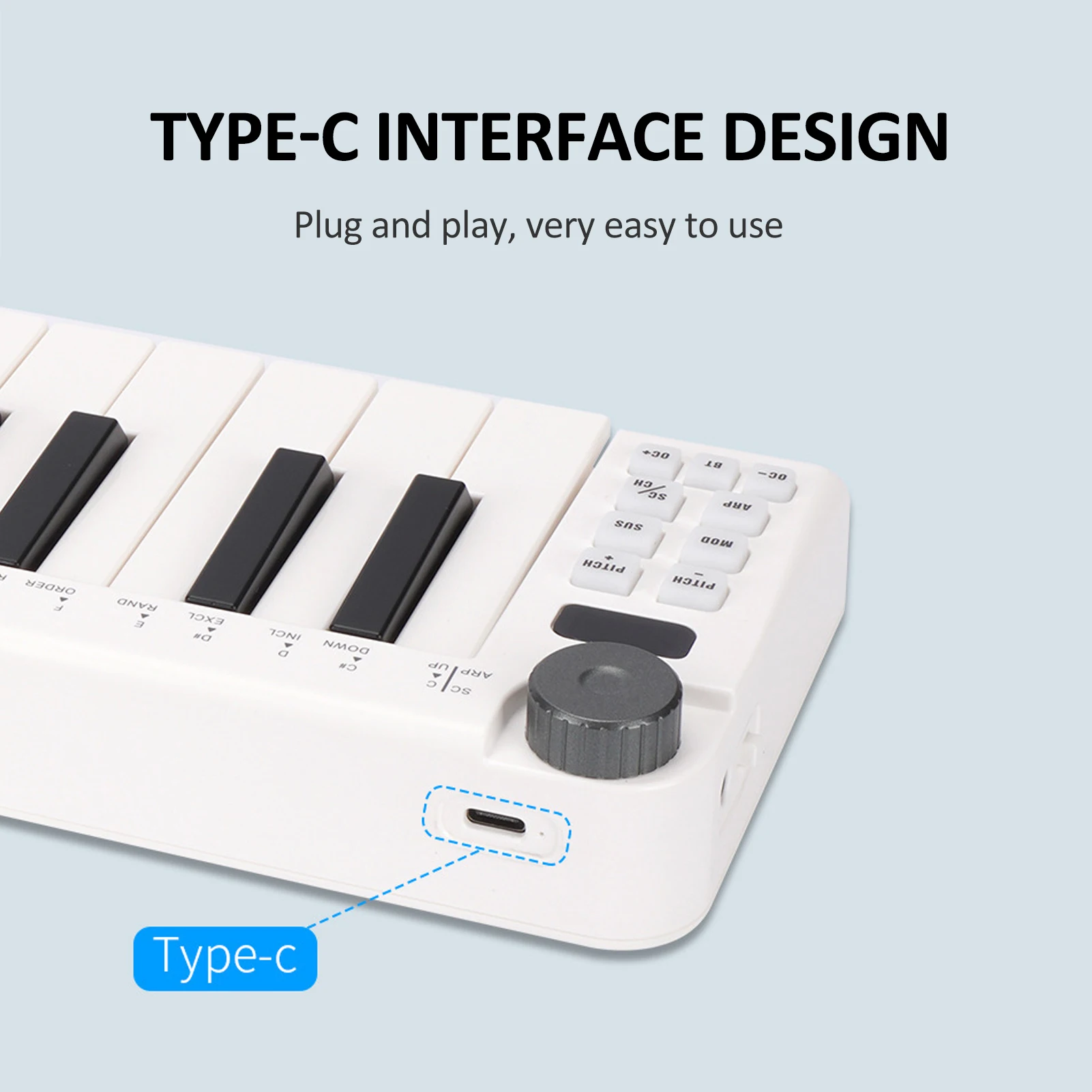 M-VAVE SMK-25mini MIDI Keyboard Rechargeable 25-Key MIDI Control Keyboard Mini Portable USB Controller