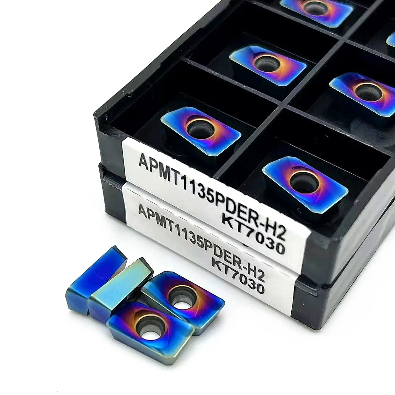 

10PCS Nano blue APMT1135 H2 M2 KT7030 APMT1135PDER APMT1135 Carbide inserts face mill turning tools Cutter Milling CNC Tools
