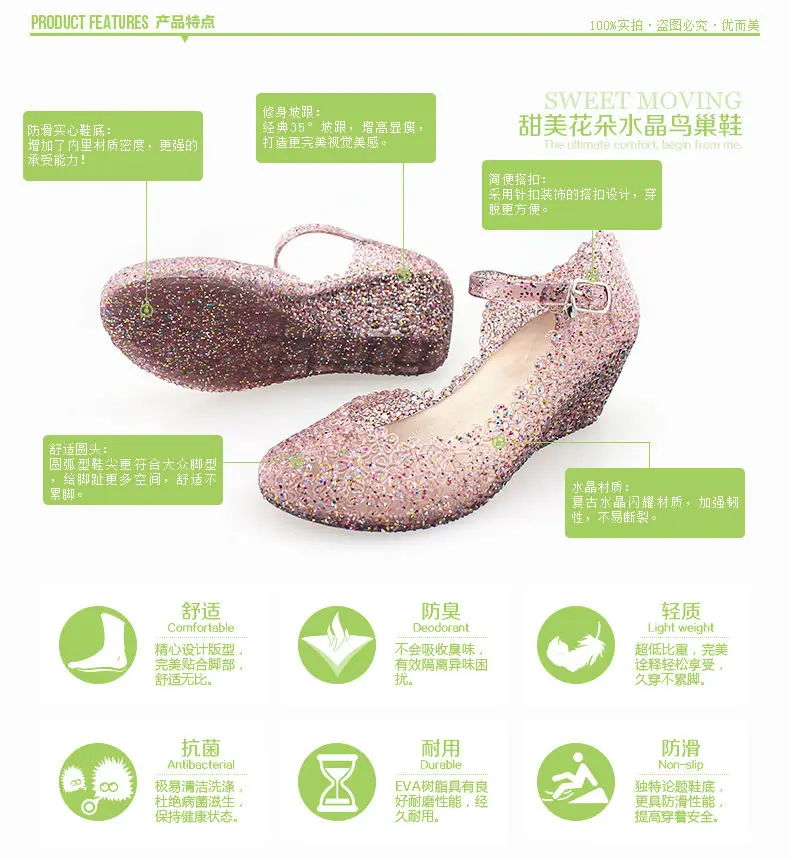 Women's Style Wedges Sandals Women Transparent Shoes Breathable Summer Sandals Women's Jelly Shoes Casual Sandals Female Shoes