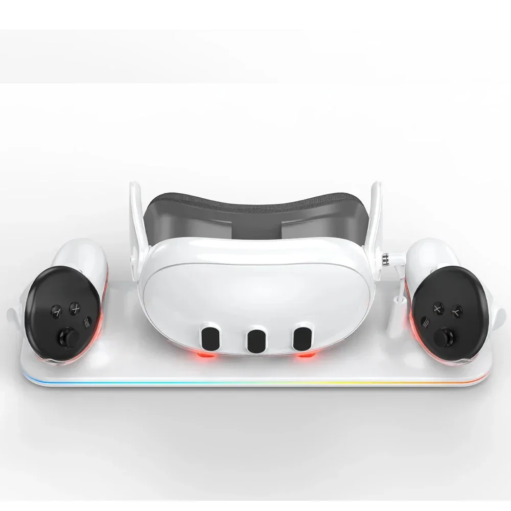 Wireless Charging Dock Meta Quest 3 RGB Oculus VR Accessories Charger Station Controller Battery Pack Fit Elite Head Strap vr battery charger station