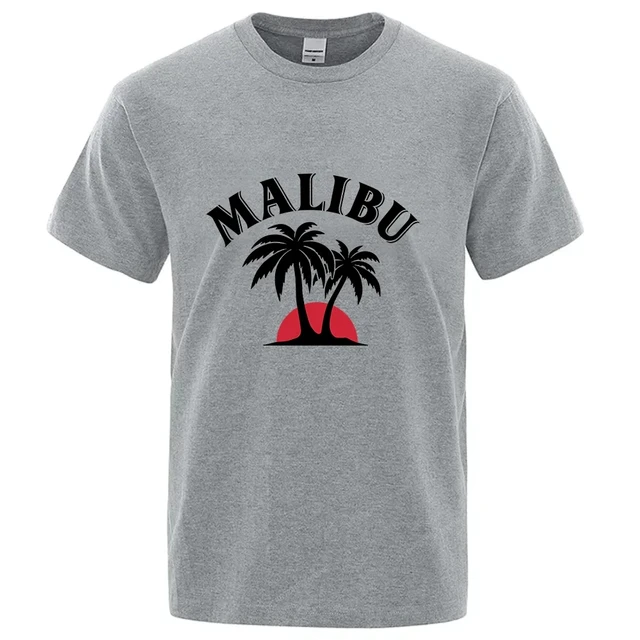 Male and Female Malibu Rum Cotton T-Shirt: A Vintage Top for Casual Style