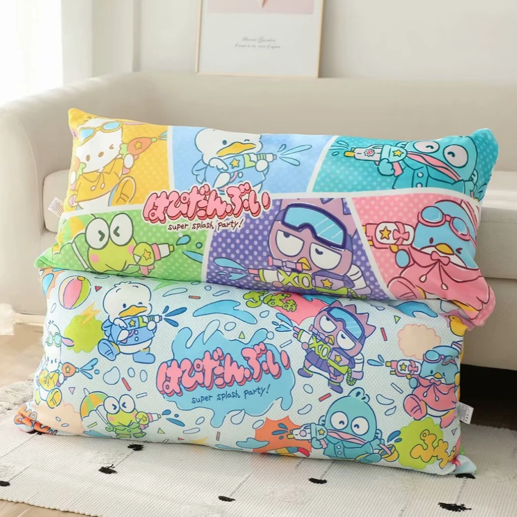 Sanrio Cartoon Printed Long Back Cushion For Sofa Bed Stuffed Anime Tuxedo Sam Pochacco Hangyodon Pillow Very Soft Cushion Girly