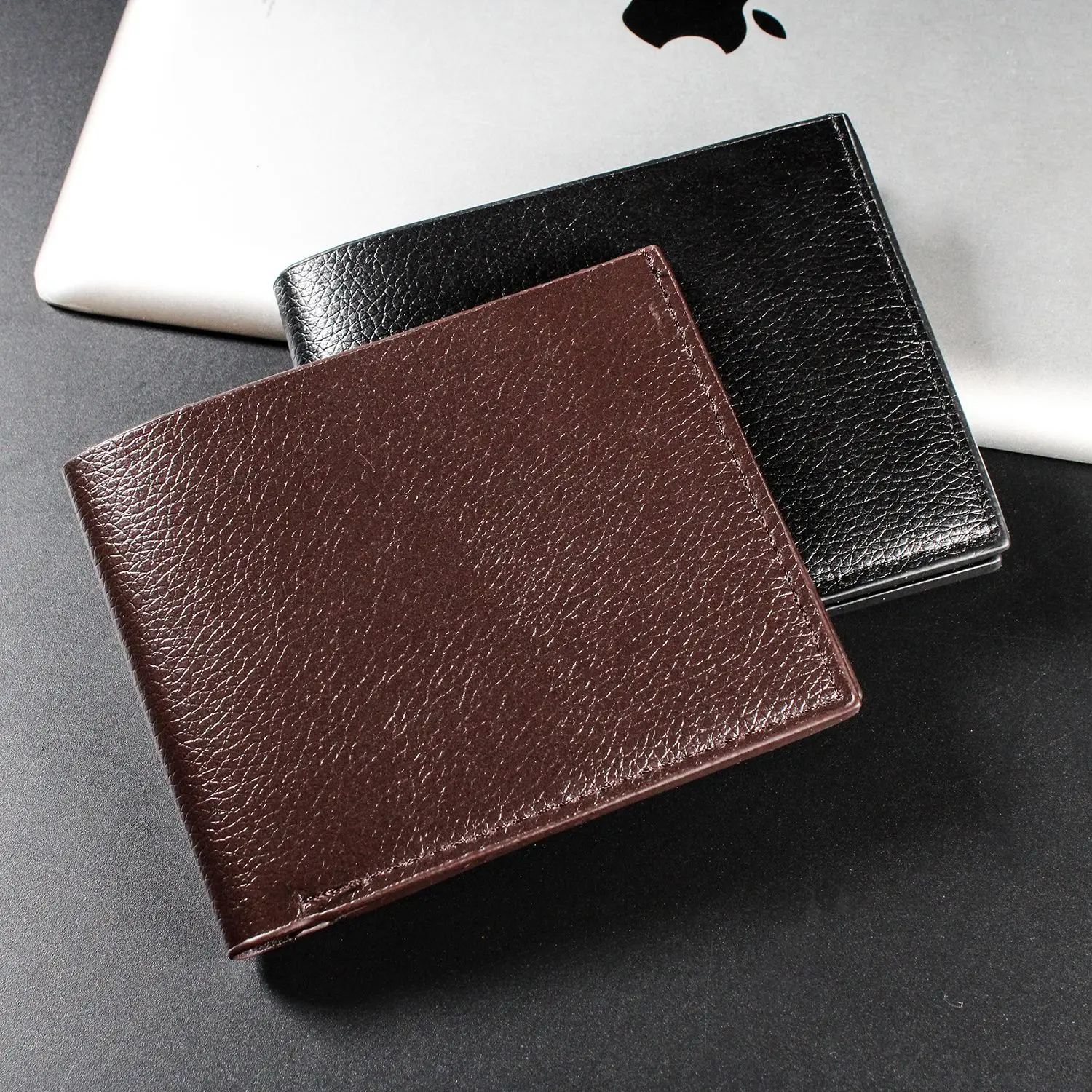 Men Short Soft Pu Leather Wallets Vintage Thin Male Credit Card Holder Black Small Money Purses Large Capacity Card Holder Bag - 2