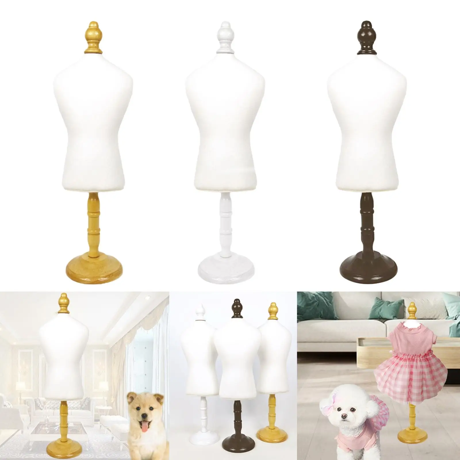 Dog Dress Form Mannequin Jewelry Chain Show Holder Doll Model Rack for Pet Supplies