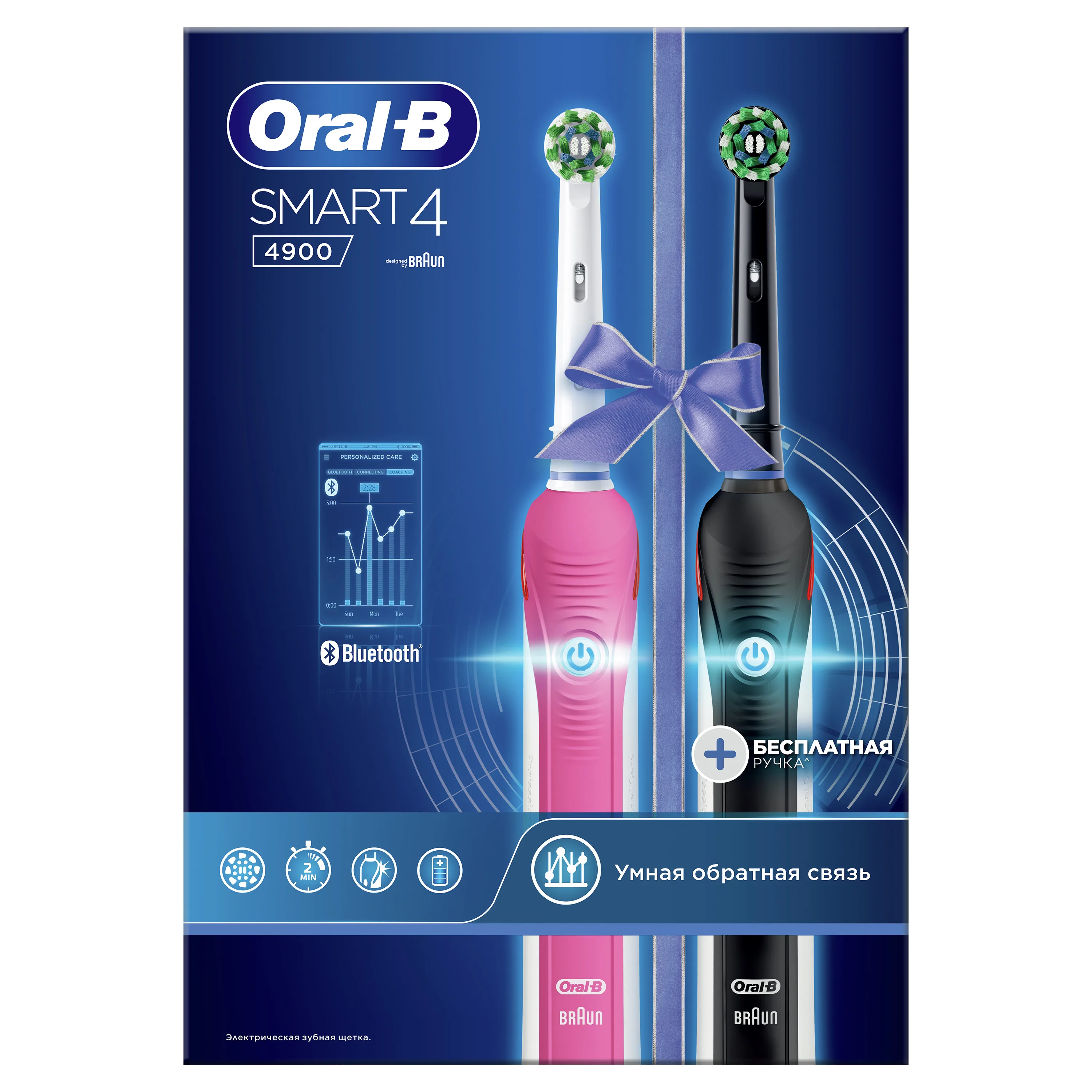 Veranderlijk diamant voorspelling Oral-b Smart Electric Toothbrushes 4 4900 Black And Pink - Electric  Toothbrush - AliExpress