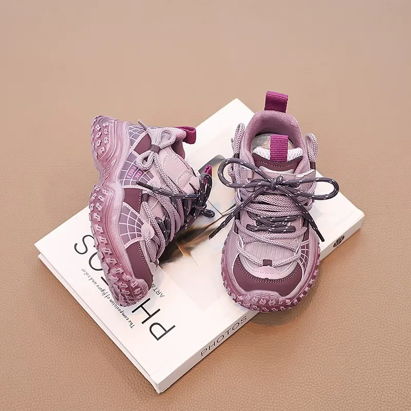 Kids Breathable Chunky Sneakers for School and Basketball